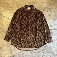 画像1: ALL OVER LEOPARD PATTERN VELVET DESIGN L/S SHIRT / Ladies XL(M) (1)