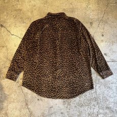 画像2: ALL OVER LEOPARD PATTERN VELVET DESIGN L/S SHIRT / Ladies XL(M) (2)