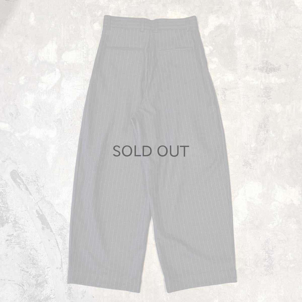 画像2: 【WONDERGROUND】STRIPE PATTERN WIDE WOOL SLACKS / BLACK / OS (2)