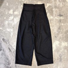 画像2: 【WONDERGROUND】STRIPE PATTERN WIDE WOOL SLACKS / BLACK / OS (2)