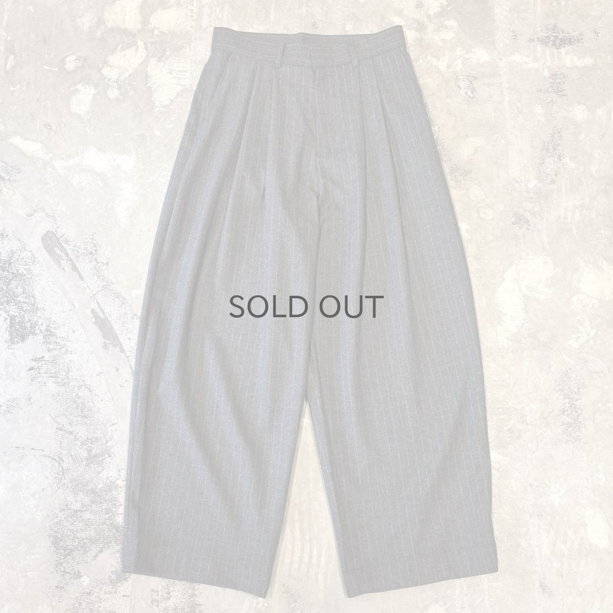 画像1: 【WONDERGROUND】STRIPE PATTERN WIDE WOOL SLACKS / GREY / OS (1)