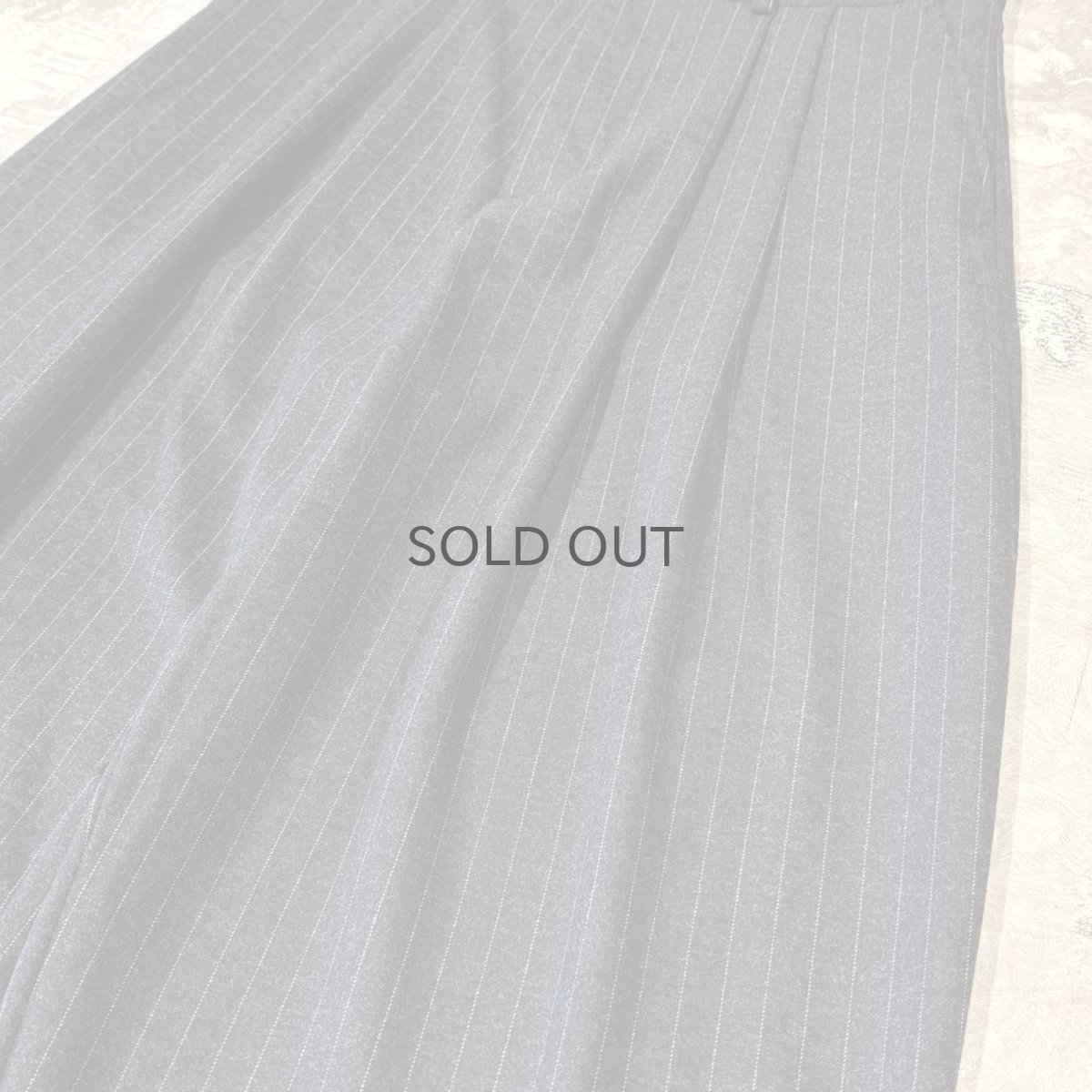 画像4: 【WONDERGROUND】STRIPE PATTERN WIDE WOOL SLACKS / BLACK / OS (4)