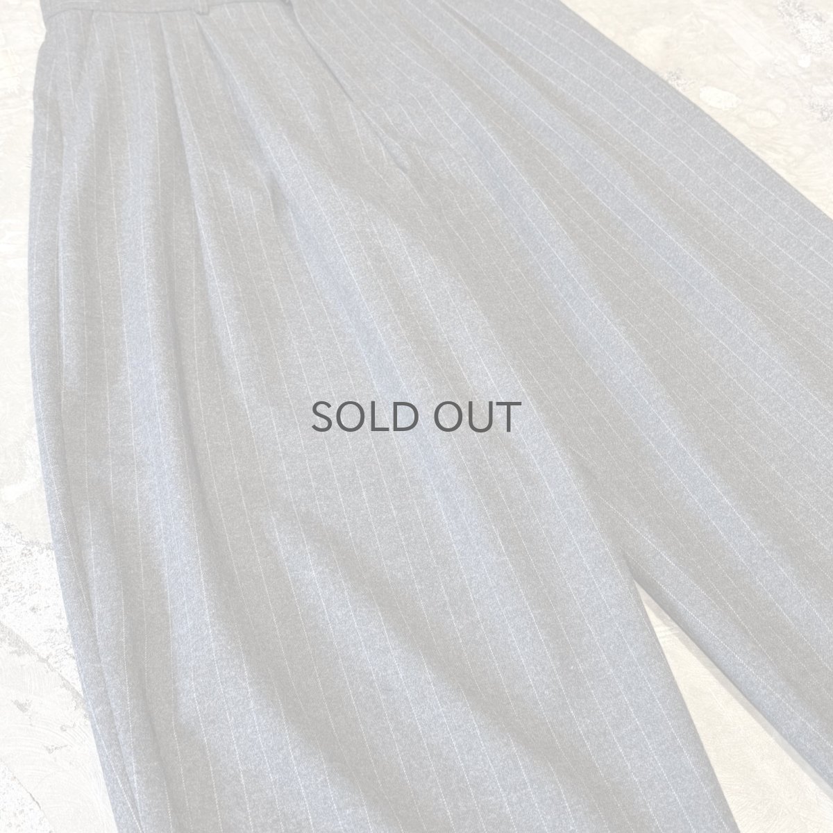 画像5: 【WONDERGROUND】STRIPE PATTERN WIDE WOOL SLACKS / GREY / OS (5)