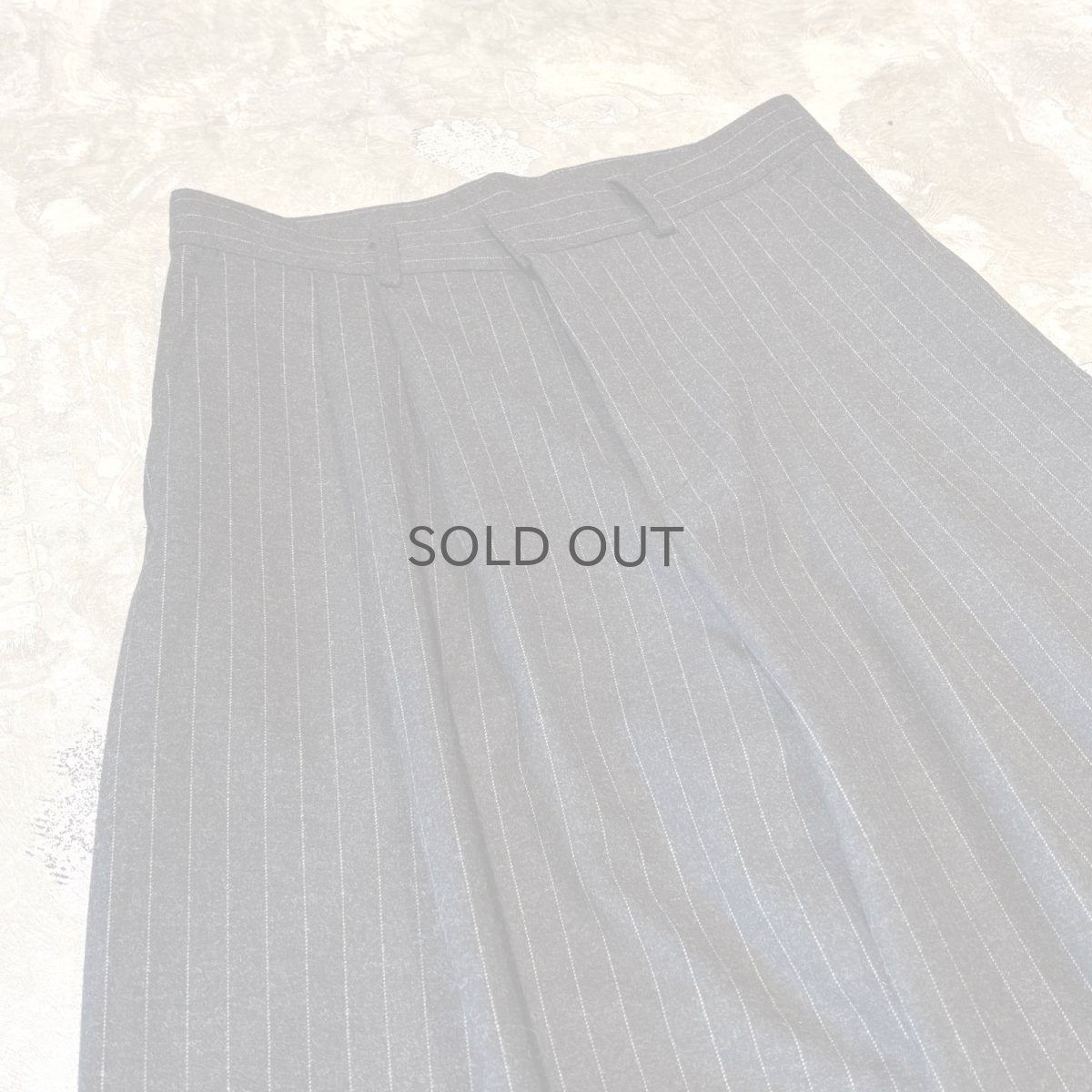 画像3: 【WONDERGROUND】STRIPE PATTERN WIDE WOOL SLACKS / BLACK / OS (3)