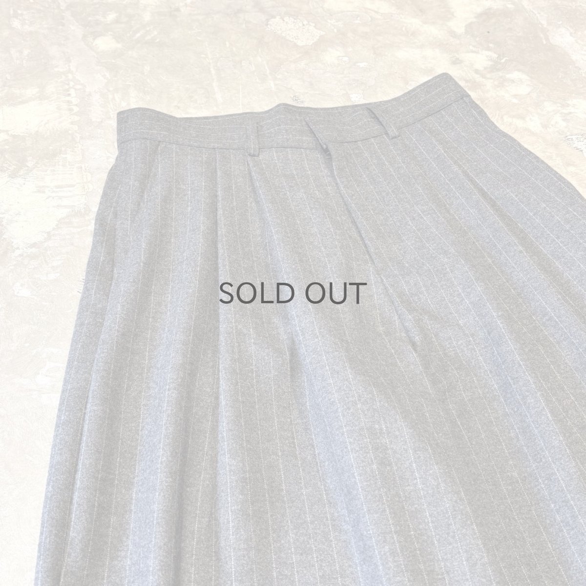 画像3: 【WONDERGROUND】STRIPE PATTERN WIDE WOOL SLACKS / GREY / OS (3)