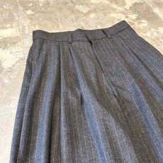 画像3: 【WONDERGROUND】STRIPE PATTERN WIDE WOOL SLACKS / GREY / OS (3)
