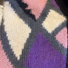 画像4: ALL OVER PATTERN DESIGN LONG KNIT CARDIGAN / Ladies L (4)