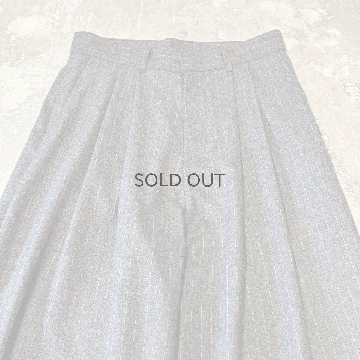 画像10: 【WONDERGROUND】STRIPE PATTERN WIDE WOOL SLACKS / GREY / OS (10)