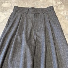 画像10: 【WONDERGROUND】STRIPE PATTERN WIDE WOOL SLACKS / GREY / OS (10)