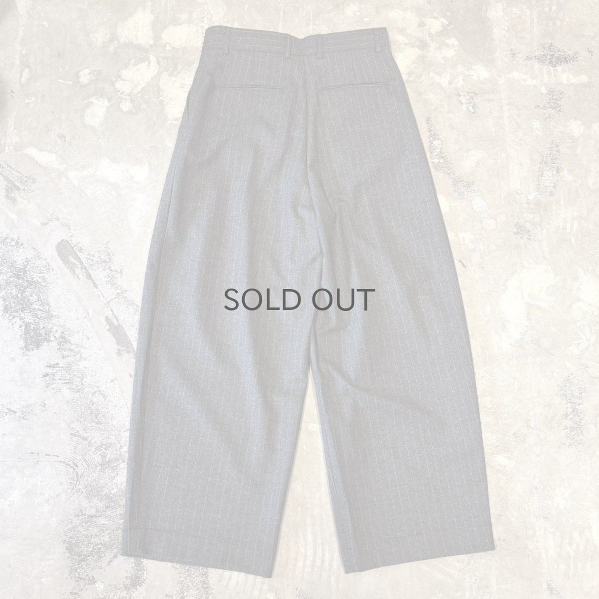 画像2: 【WONDERGROUND】STRIPE PATTERN WIDE WOOL SLACKS / GREY / OS (2)