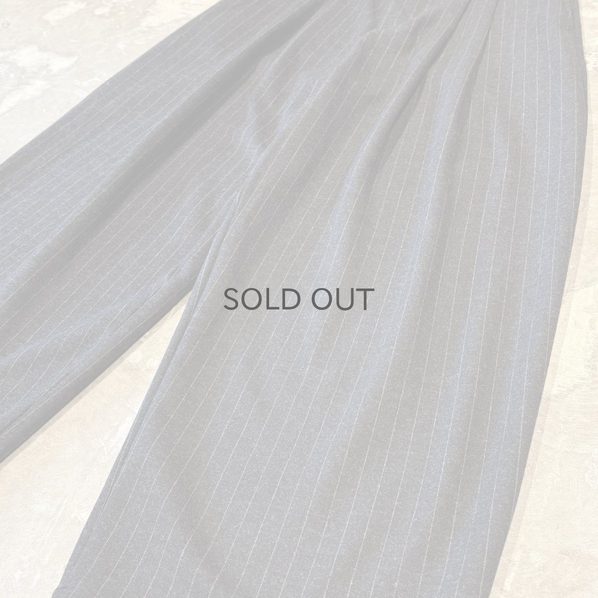 画像6: 【WONDERGROUND】STRIPE PATTERN WIDE WOOL SLACKS / BLACK / OS (6)