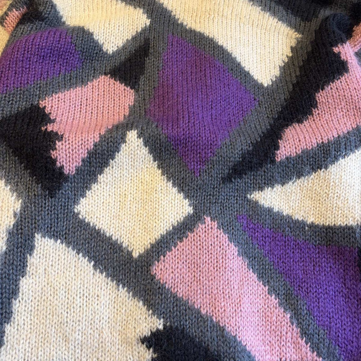 画像9: ALL OVER PATTERN DESIGN LONG KNIT CARDIGAN / Ladies L (9)