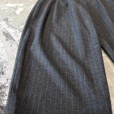 画像7: 【WONDERGROUND】STRIPE PATTERN WIDE WOOL SLACKS / GREY / OS (7)