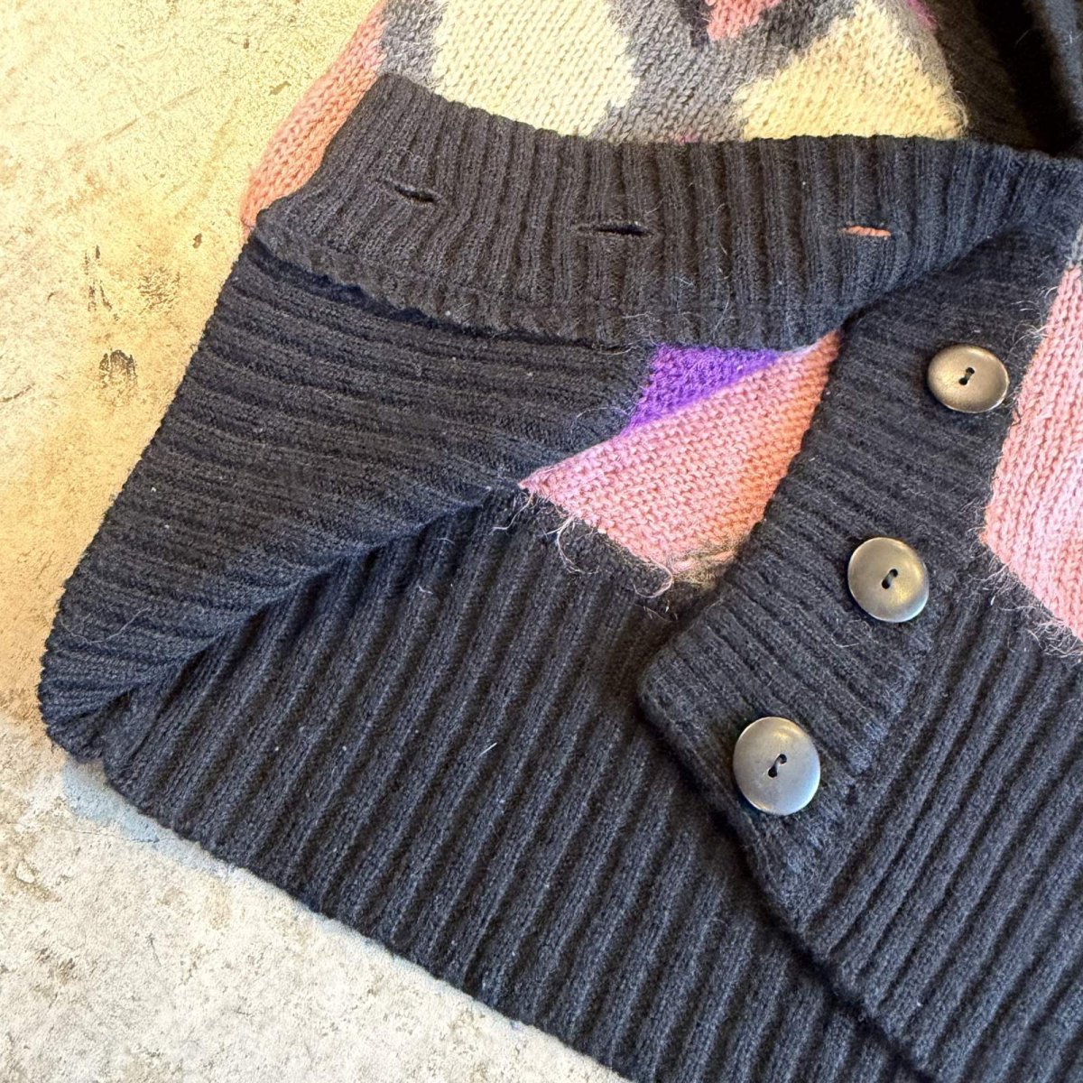 画像6: ALL OVER PATTERN DESIGN LONG KNIT CARDIGAN / Ladies L (6)