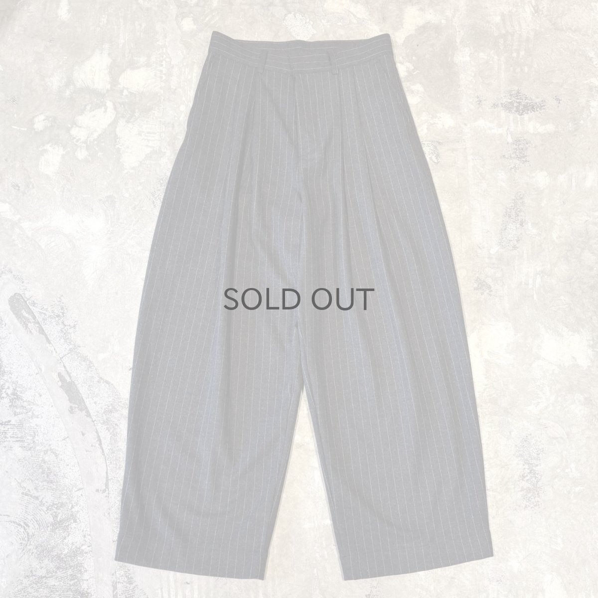 画像1: 【WONDERGROUND】STRIPE PATTERN WIDE WOOL SLACKS / BLACK / OS (1)