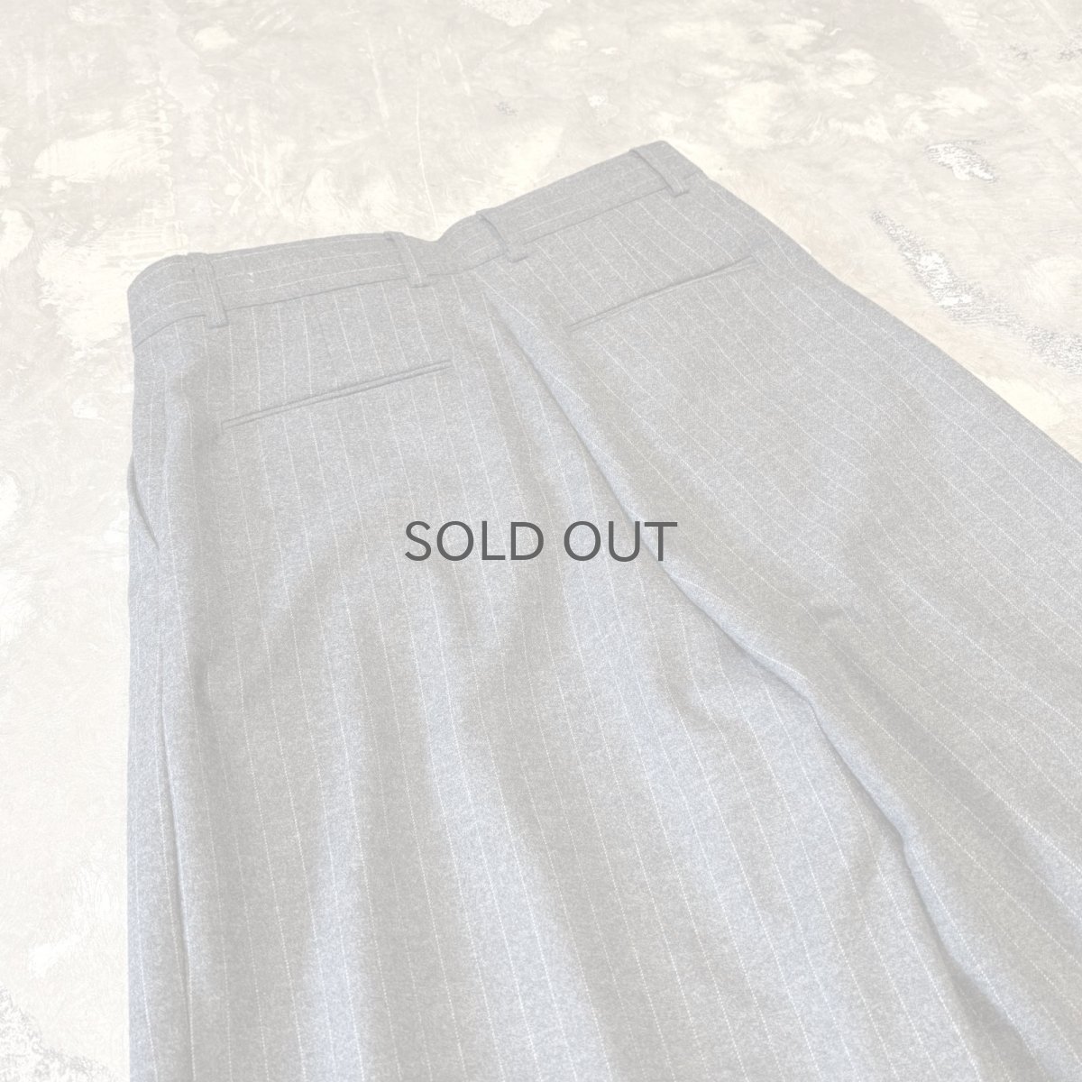 画像9: 【WONDERGROUND】STRIPE PATTERN WIDE WOOL SLACKS / GREY / OS (9)