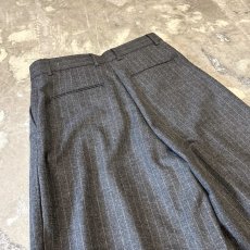 画像9: 【WONDERGROUND】STRIPE PATTERN WIDE WOOL SLACKS / GREY / OS (9)