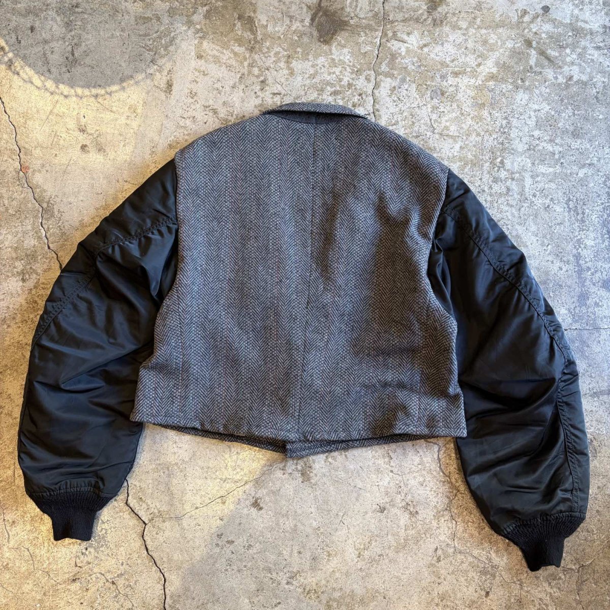 画像2: 【Wiz&Witch】"UNITED" MA-1 SLEEVE TWEED TAYLOR JACKET / OS (2)