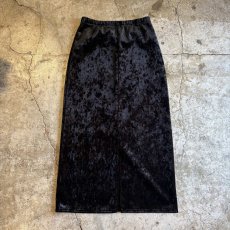 画像2: BLACK COLOR VELVET BACK SLIT SKIRT / W26~W35 (2)