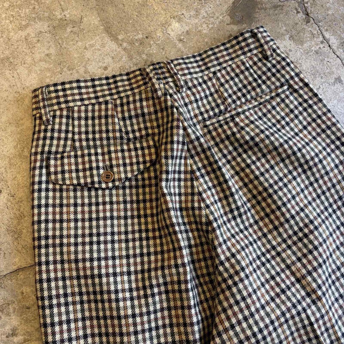 画像8: GUN CLUB CHECK PATTERN 2 TUCK DESIGN SLACKS PANTS / W29 (8)