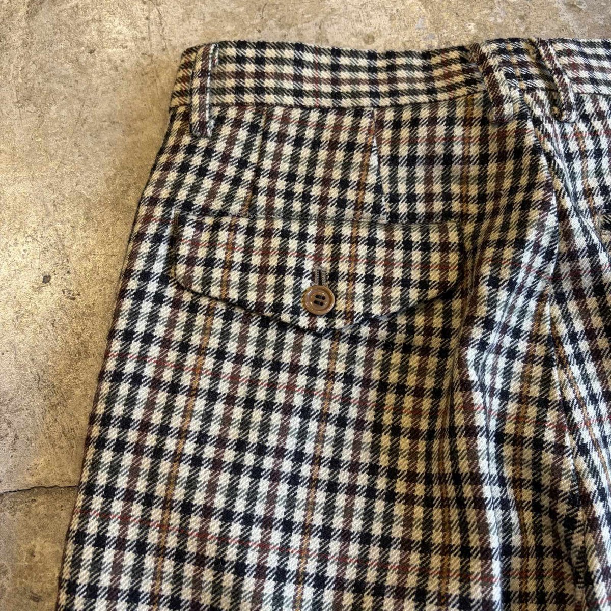 画像9: GUN CLUB CHECK PATTERN 2 TUCK DESIGN SLACKS PANTS / W29 (9)