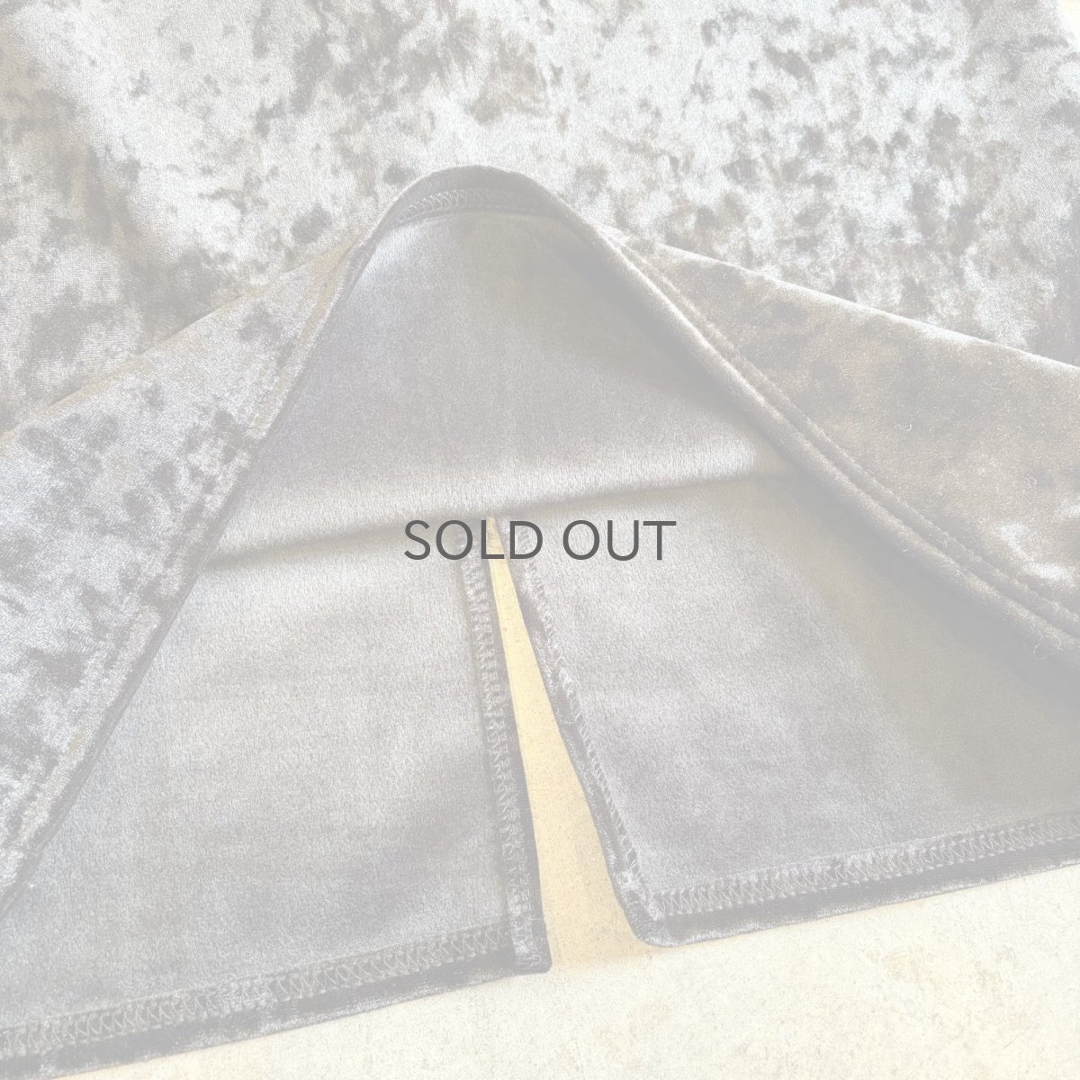 画像5: BLACK COLOR VELVET BACK SLIT SKIRT / W26~W35 (5)