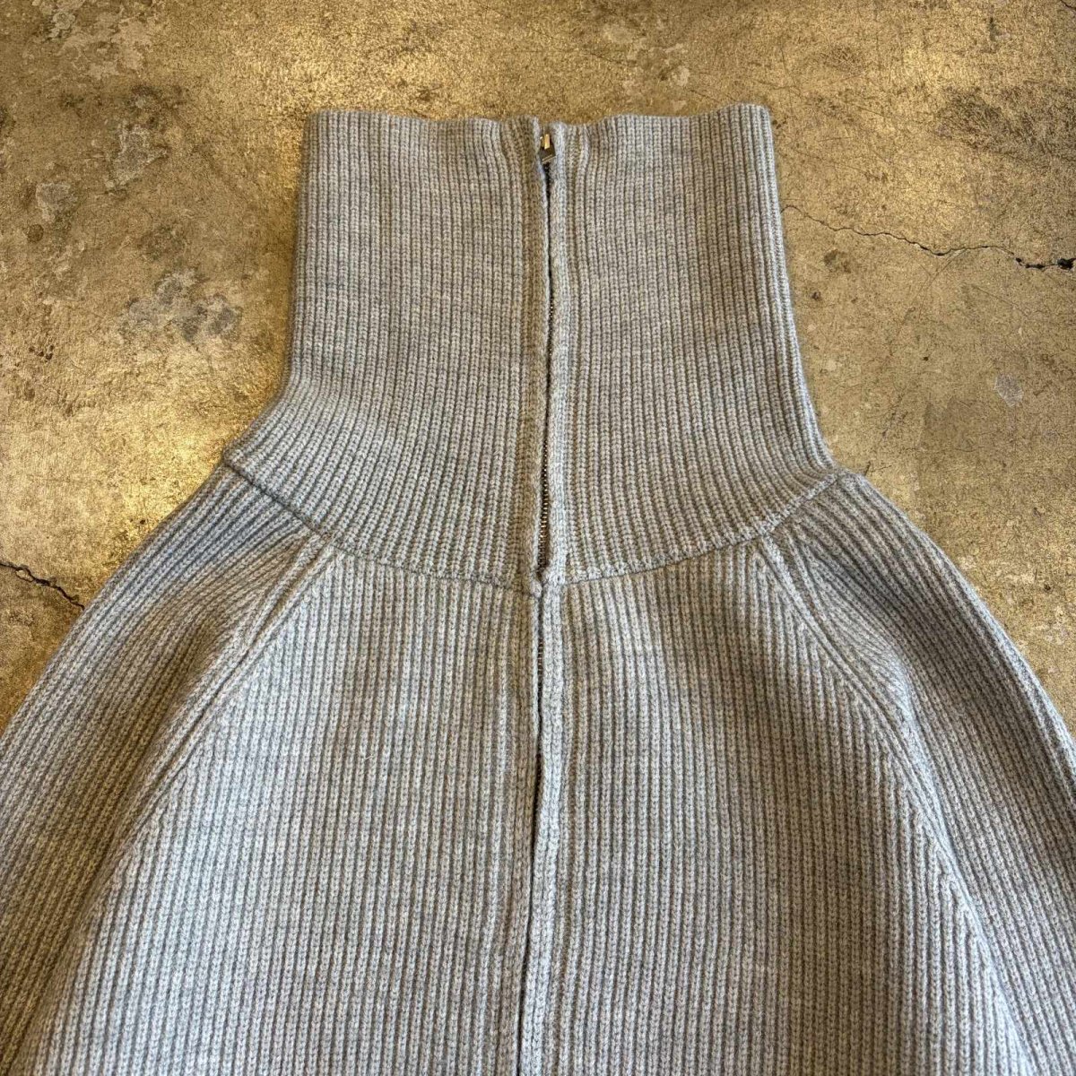 画像6: 【WONDERGROUND】HIGH & SAILOR COLLAR DOUBLE ZIP UP KNIT TOPS / GRAY / OS (6)