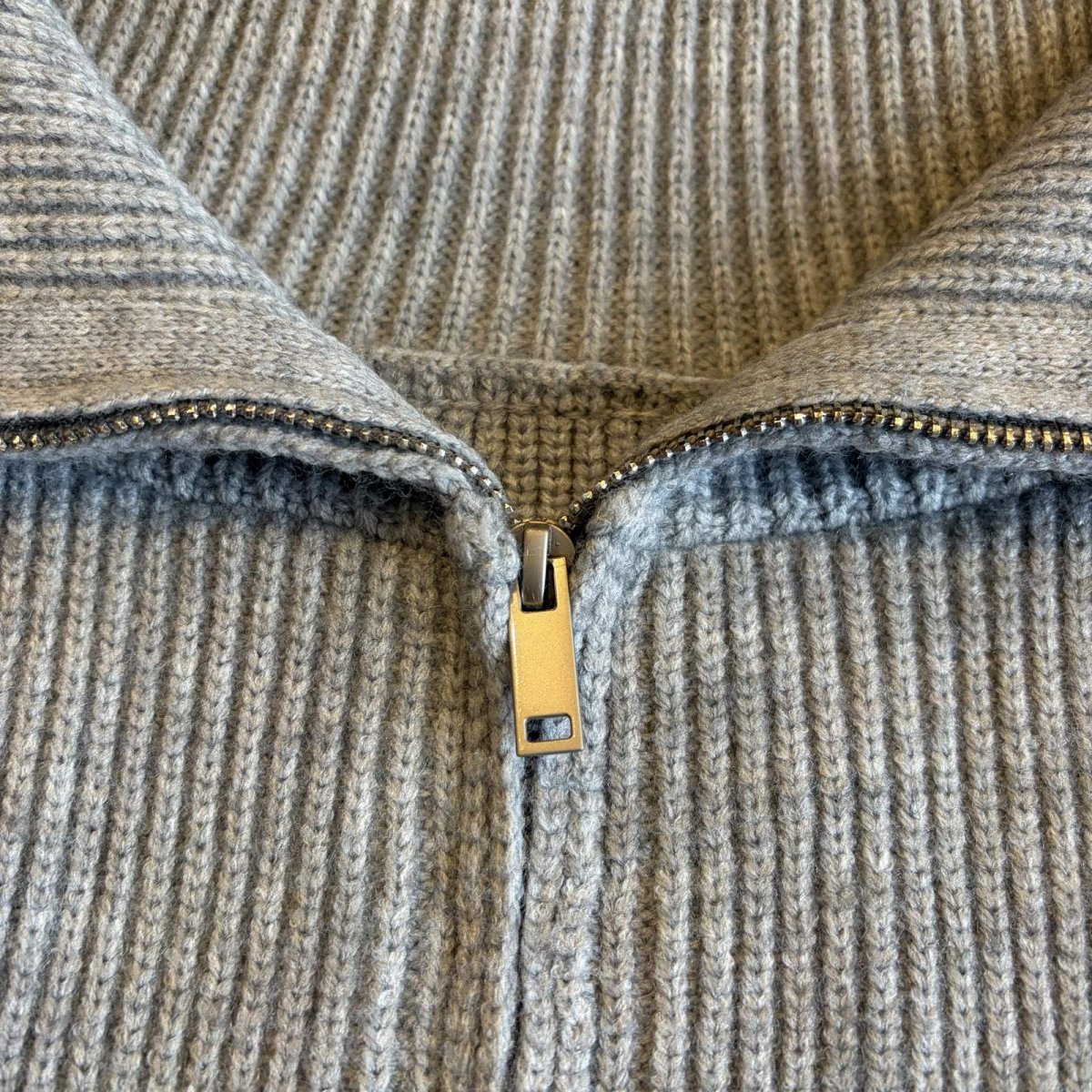 画像5: 【WONDERGROUND】HIGH & SAILOR COLLAR DOUBLE ZIP UP KNIT TOPS / GRAY / OS (5)