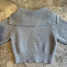 画像9: 【WONDERGROUND】HIGH & SAILOR COLLAR DOUBLE ZIP UP KNIT TOPS / GRAY / OS (9)
