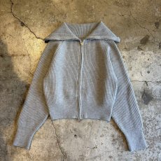 画像1: 【WONDERGROUND】HIGH & SAILOR COLLAR DOUBLE ZIP UP KNIT TOPS / GRAY / OS (1)
