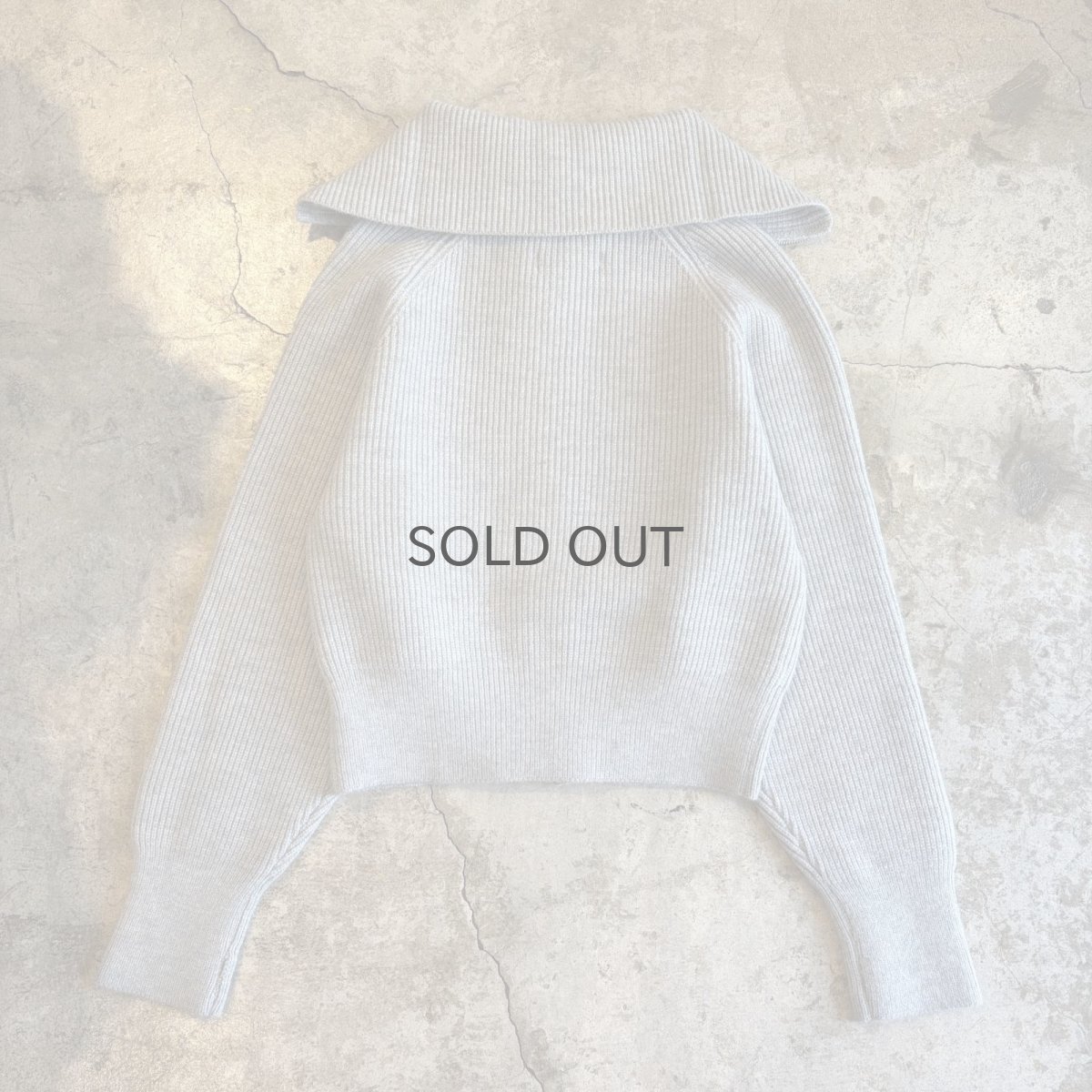 画像2: 【WONDERGROUND】HIGH & SAILOR COLLAR DOUBLE ZIP UP KNIT TOPS / GRAY / OS (2)