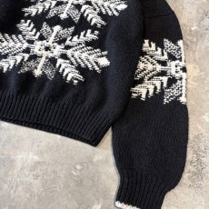 画像6: BICOLOR NATIVE GRAPHIC HANDKNIT WOOL SWEATER / Mens XL (6)