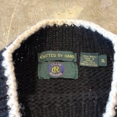 画像11: BICOLOR NATIVE GRAPHIC HANDKNIT WOOL SWEATER / Mens XL (11)