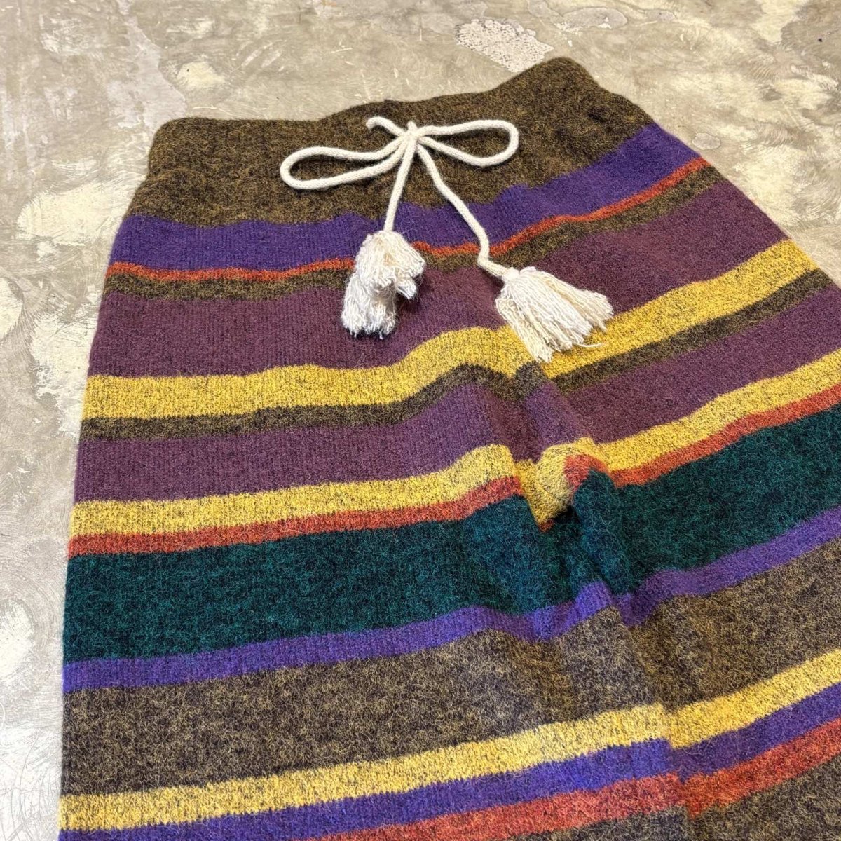 画像3: ALL OVER BORDER PATTERN KNITTING PANTS / FREE (3)