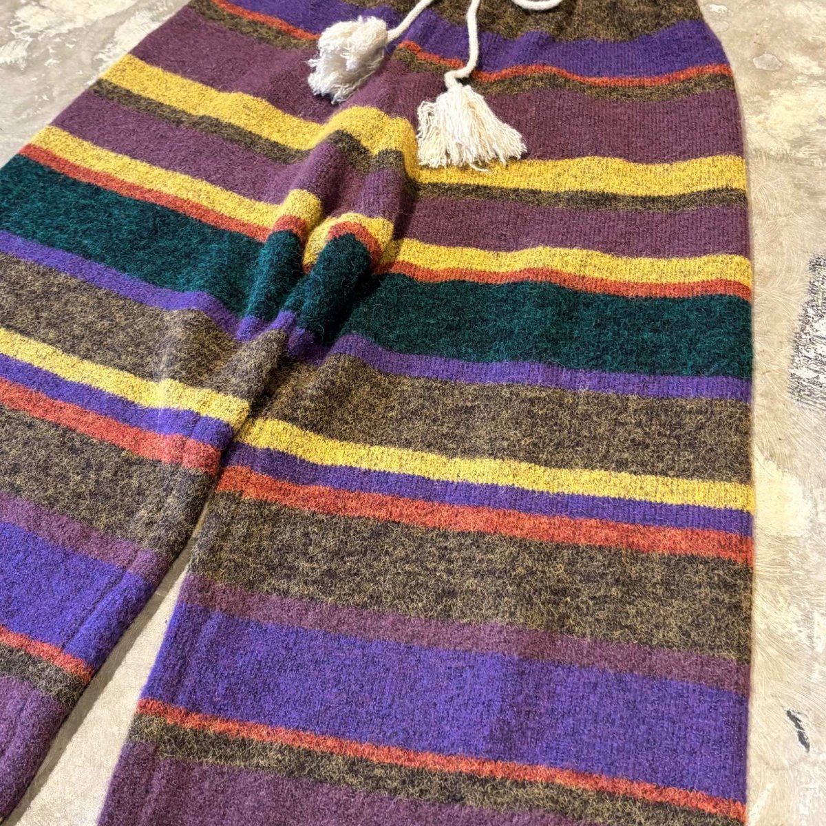 画像4: ALL OVER BORDER PATTERN KNITTING PANTS / FREE (4)