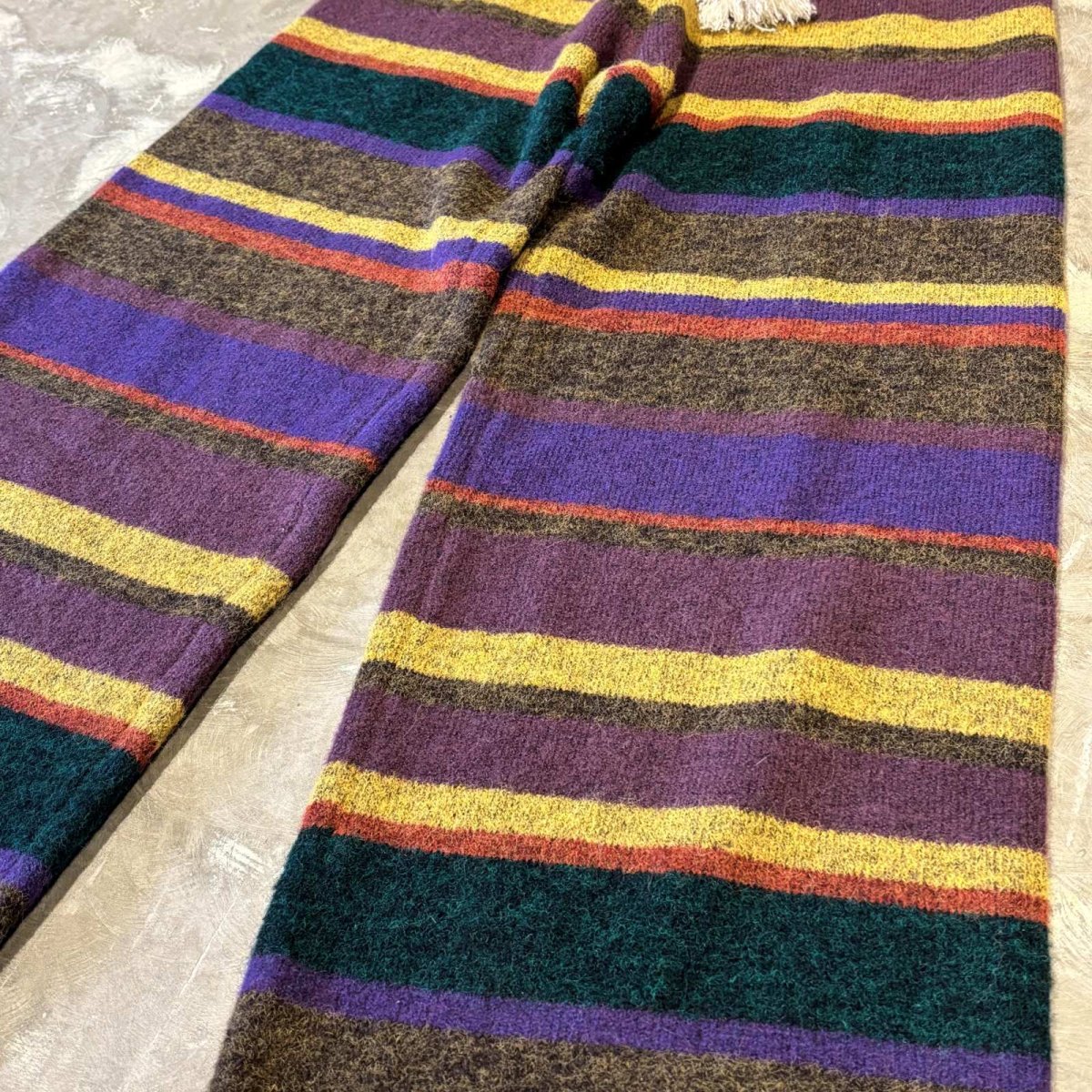 画像6: ALL OVER BORDER PATTERN KNITTING PANTS / FREE (6)