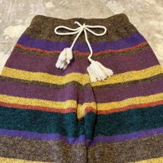 画像10: ALL OVER BORDER PATTERN KNITTING PANTS / FREE (10)