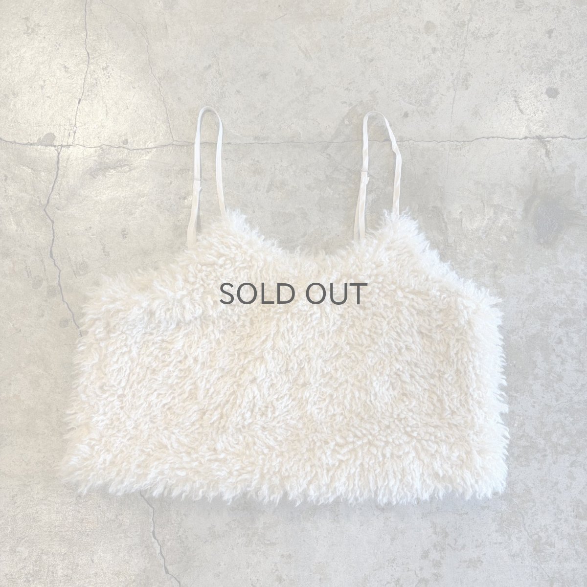 画像1: IVORY COLOR  DESIGN BOA FUR CAMISOLE / Ladies M (1)