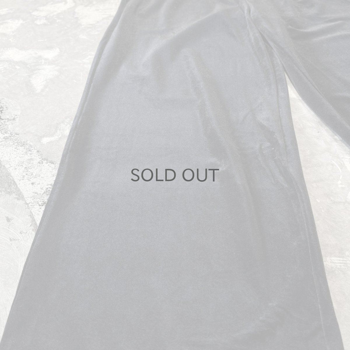 画像7: BLACK COLOR WIDE SILHOUETTE VELOUR PANTS / FREE (7)