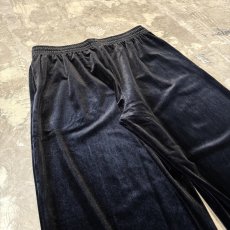 画像9: BLACK COLOR WIDE SILHOUETTE VELOUR PANTS / FREE (9)