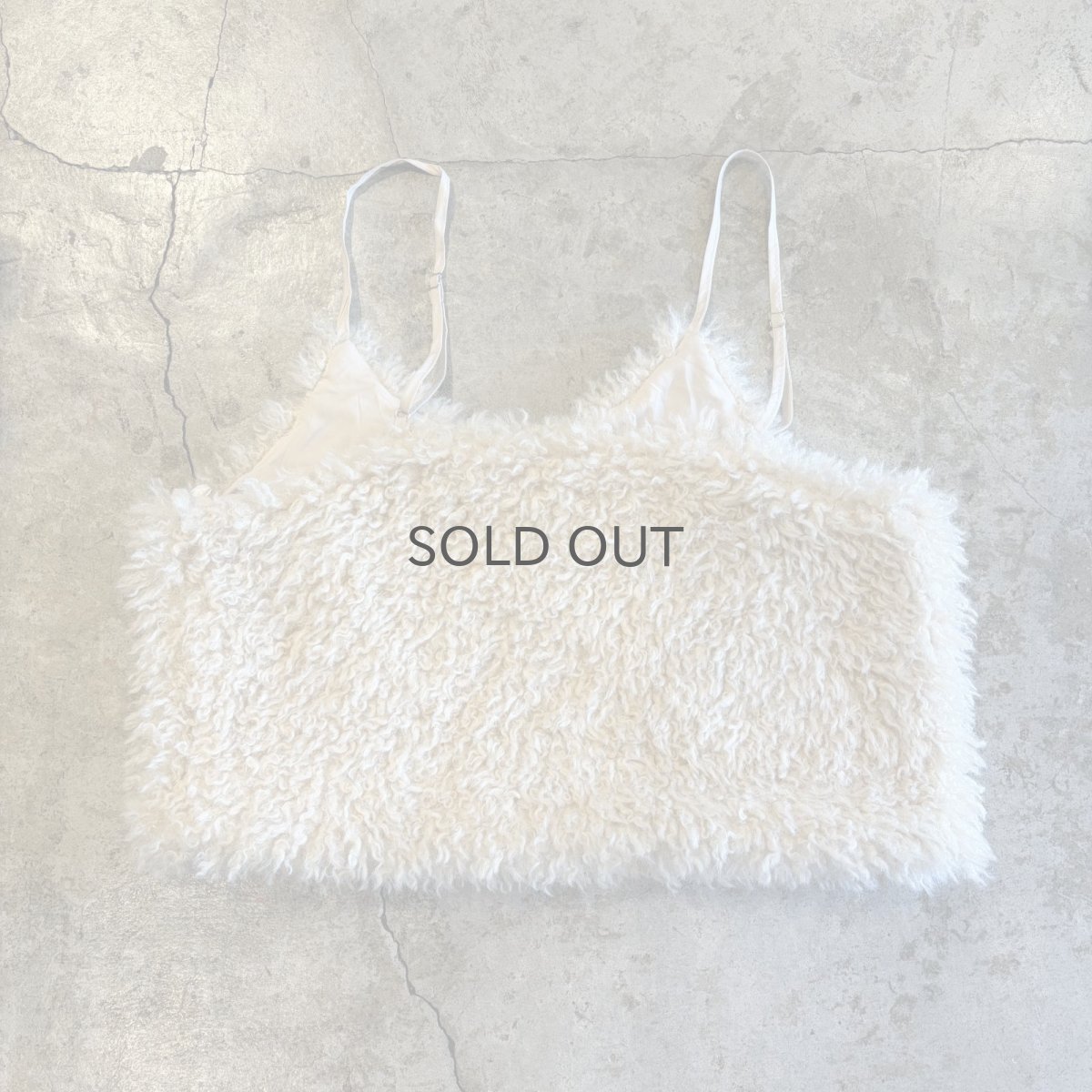 画像2: IVORY COLOR  DESIGN BOA FUR CAMISOLE / Ladies M (2)