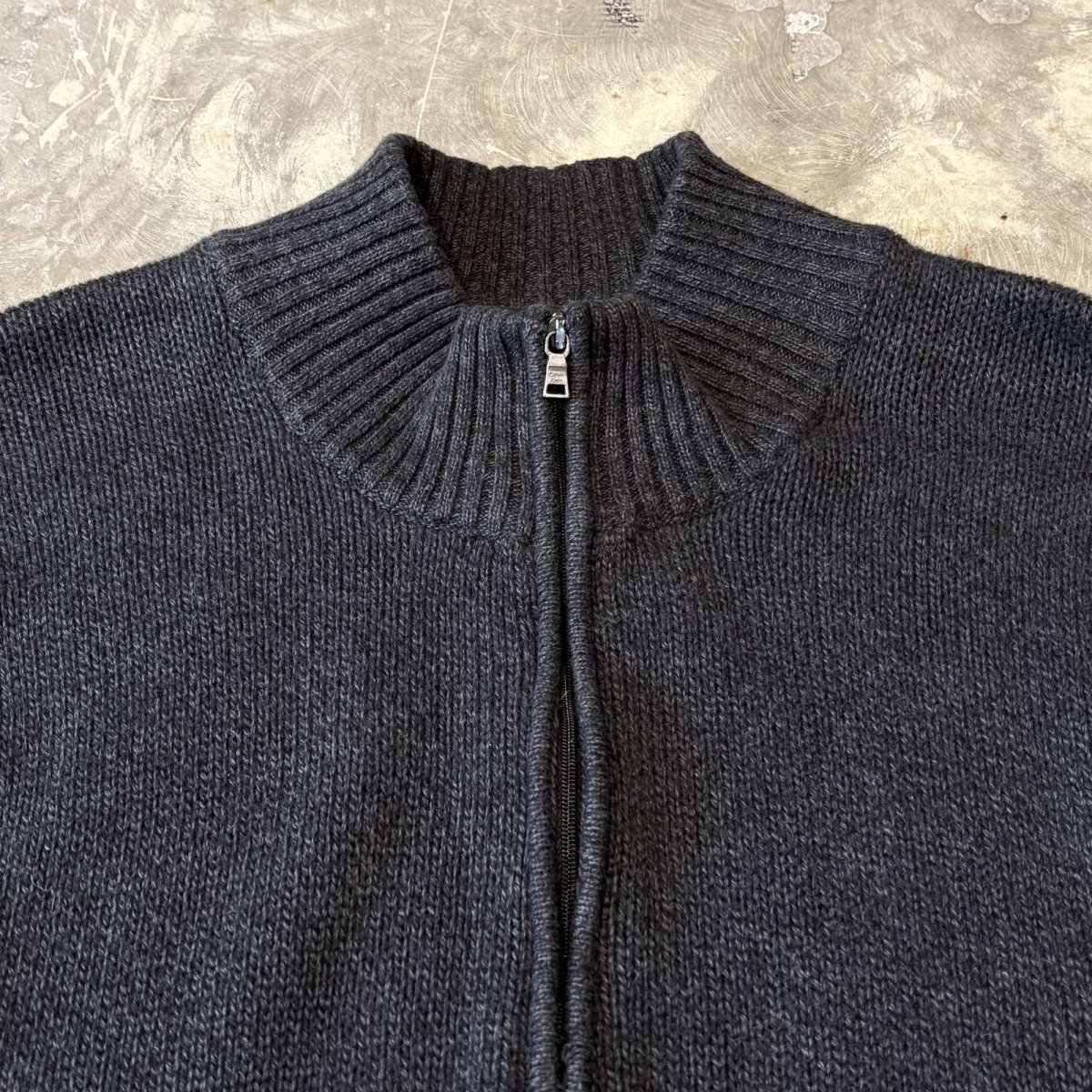 画像10: 【CALVIN KLEIN】CHARCOAL COLOR HALF ZIP KNIT SWEATER / Mens L (10)