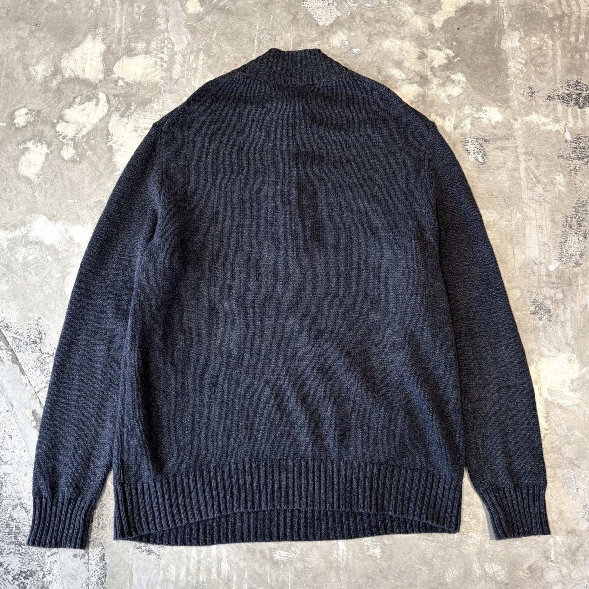 画像2: 【CALVIN KLEIN】CHARCOAL COLOR HALF ZIP KNIT SWEATER / Mens L (2)