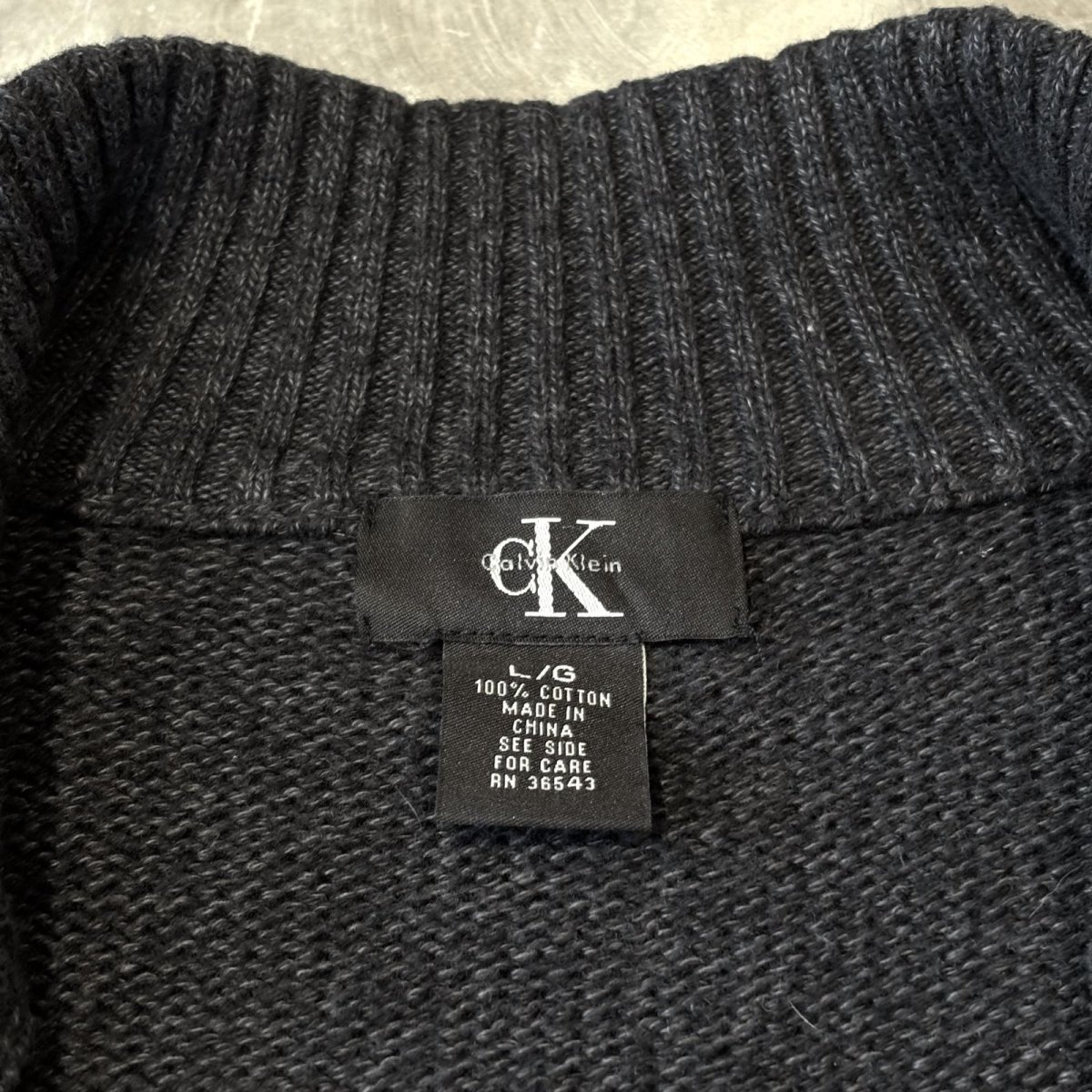 画像11: 【CALVIN KLEIN】CHARCOAL COLOR HALF ZIP KNIT SWEATER / Mens L (11)