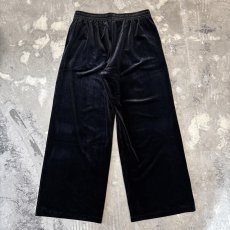 画像2: BLACK COLOR WIDE SILHOUETTE VELOUR PANTS / FREE (2)