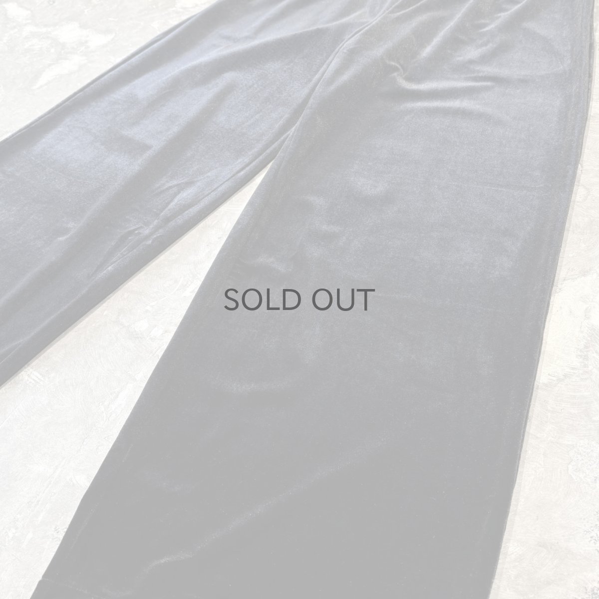 画像6: BLACK COLOR WIDE SILHOUETTE VELOUR PANTS / FREE (6)