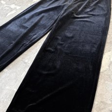画像6: BLACK COLOR WIDE SILHOUETTE VELOUR PANTS / FREE (6)