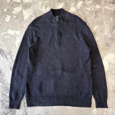 画像1: 【CALVIN KLEIN】CHARCOAL COLOR HALF ZIP KNIT SWEATER / Mens L (1)
