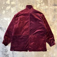 画像2: PATTERN SWITCHED VELOUR ZIP UP JACKET / Mens M~L (2)