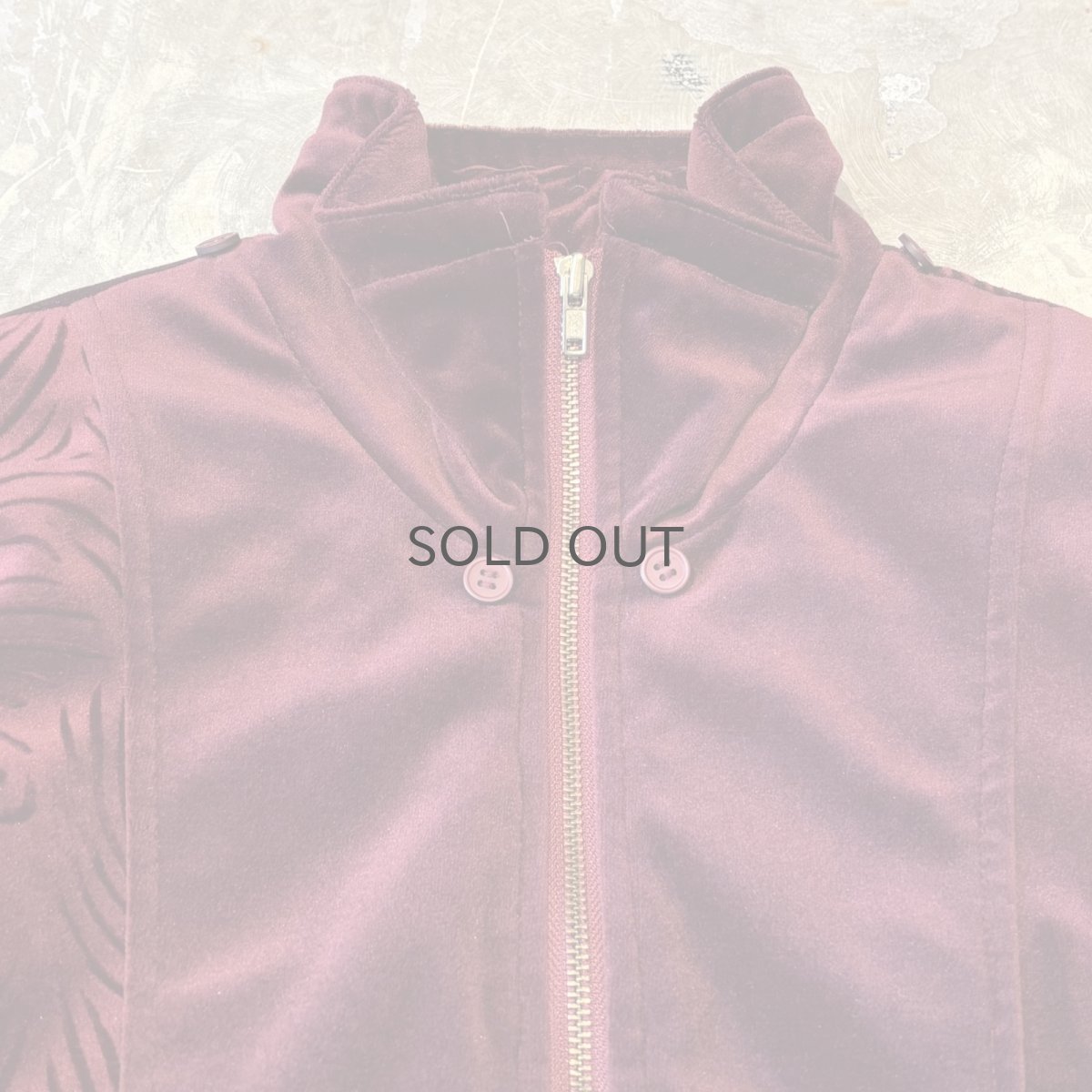 画像10: PATTERN SWITCHED VELOUR ZIP UP JACKET / Mens M~L (10)